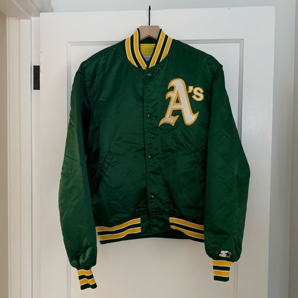 Men’s Oakland A’s Starter MLB Satin Jacket - Large